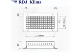 Kratka wentylacyjna ścienna z dwoma rzędami kierownic KSH-V 1225/625